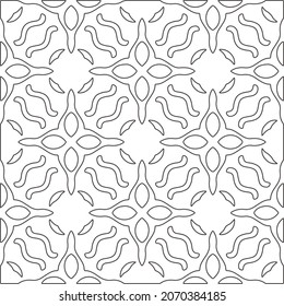 floral pattern background.Repeating geometric pattern from striped elements.   Black and white pattern.