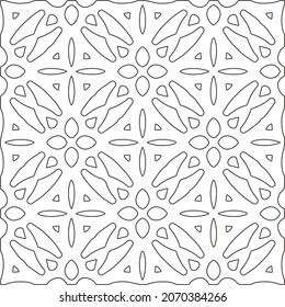 floral pattern background.Repeating geometric pattern from striped elements.   Black and white pattern.
