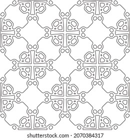 floral pattern background.Repeating geometric pattern from striped elements.   Black and white pattern.