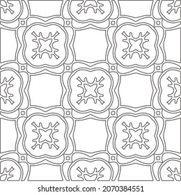 floral pattern background.Repeating geometric pattern from striped elements.   Black and white pattern.