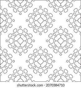 floral pattern background.Repeating geometric pattern from striped elements.   Black and white pattern.