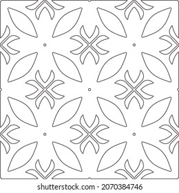 floral pattern background.Repeating geometric pattern from striped elements.   Black and white pattern.