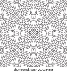 floral pattern background.Repeating geometric pattern from striped elements.   Black and white pattern.