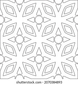 floral pattern background.Repeating geometric pattern from striped elements.   Black and white pattern.