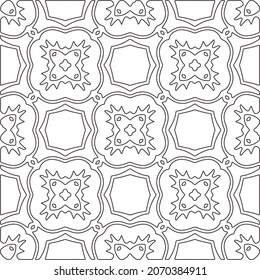 floral pattern background.Repeating geometric pattern from striped elements.   Black and white pattern.