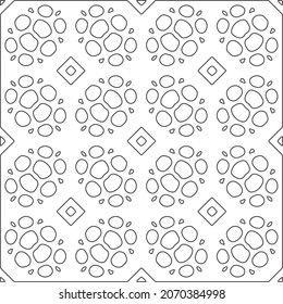 floral pattern background.Repeating geometric pattern from striped elements.   Black and white pattern.