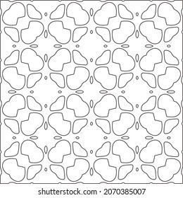 Blumenmuster Hintergrund.Wiederholung geometrischer Muster aus gestreiften Elementen.   Schwarz-Weiß-Muster.