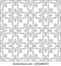 floral pattern background.Repeating geometric pattern from striped elements.   Black and white pattern.