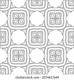 floral pattern background.Repeating geometric pattern from striped elements.  Black pattern. 