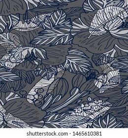 Floral Pattern with Banana Leaf Illustration Design