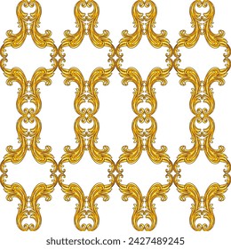 Floral pattern in baroque style. Decorative curling plant.