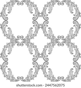 Floral pattern in baroque style. Decorative curling plant.
