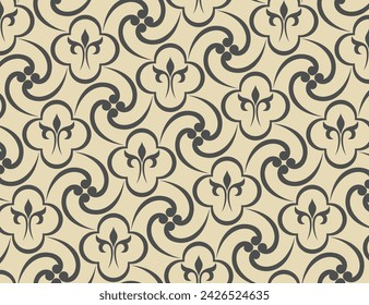 Floral pattern in baroque style Seamless vector background damask ornament.