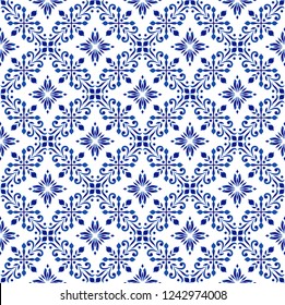 floral pattern, beautiful wallpaper baroque background, Arabic seamless decor vector illustration