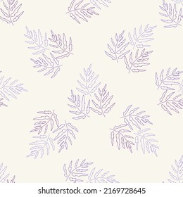 Patrón floral para ropa de cama textil. El único ornamento de flores contornos. Mezclar planta, doodle sobre fondo de luz de estilo retro. Patrón de diseño de arte simple para textil, tejido e impresión. Vector