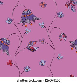 floral pattern bells butterfly