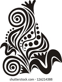 Floral pattern black vector illustration