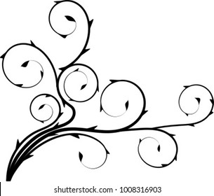 Floral pattern black white