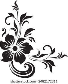 Floral pattern in black and white, for background or fabric templates or others
