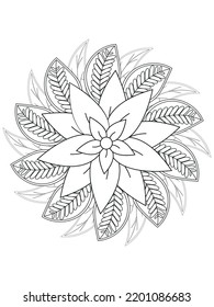 patrón floral en blanco y negro. Una página para el libro de colorear: trabajo fascinante y relajante para niños y adultos. Dibujo de Zentangle. Moqueta de flores en un jardín mágico