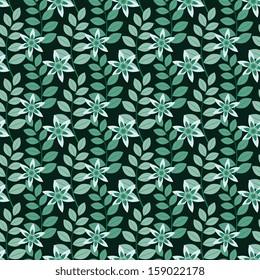 Floral pattern with blossom and foliage