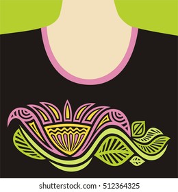 Floral pattern for blouses. Vector illustration.