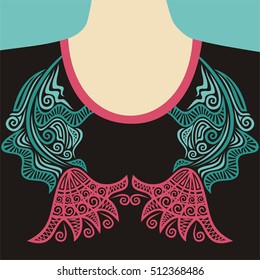 Floral pattern for blouses. Vector illustration.