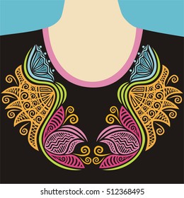 Floral pattern for blouses. Vector illustration.