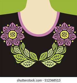 Floral pattern for blouses. Vector illustration.