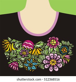 Floral pattern for blouses. Vector illustration.