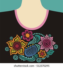 Floral pattern for blouses. Vector illustration.