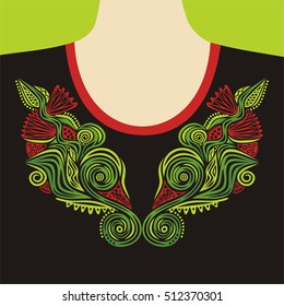 Floral pattern for blouses. Vector illustration.