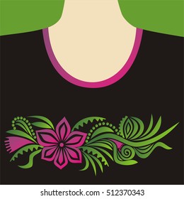 Floral pattern for blouses. Vector illustration.