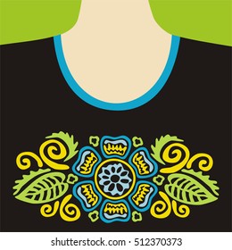 Floral pattern for blouses. Vector illustration.