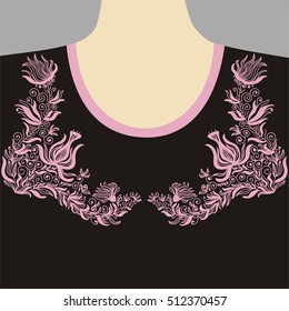 Floral pattern for blouses. Vector illustration.