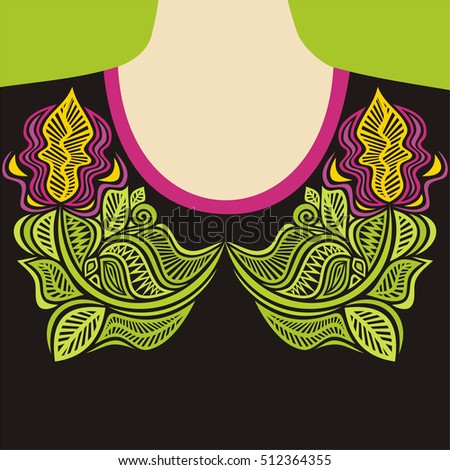 Floral pattern for blouses. Vector illustration.