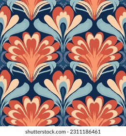 Floral Pattern with blue background