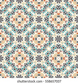 Floral Pattern Blue Brown Flower Weave Curves