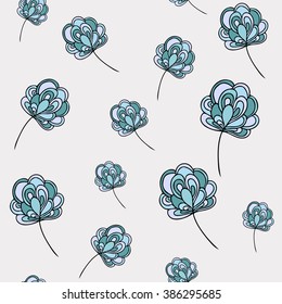 floral pattern with blue flower