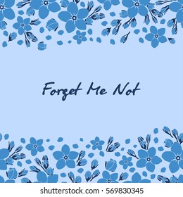 Floral pattern with blue flowers