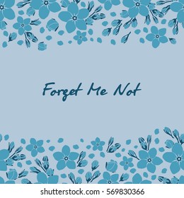 Floral pattern with blue flowers