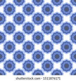 Floral pattern from blue shadows. For wallpaper, textile. Seamless background.