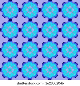 Floral pattern in blue for tile, textile