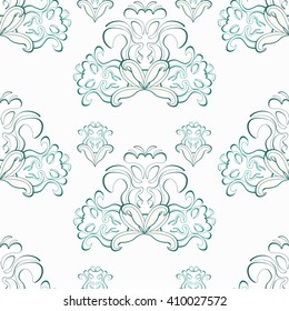floral pattern blue and white seamless vector illustration
