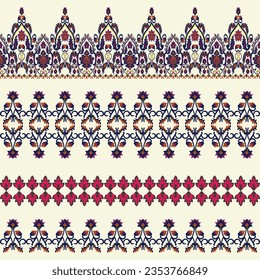Floral pattern borders on a creme background