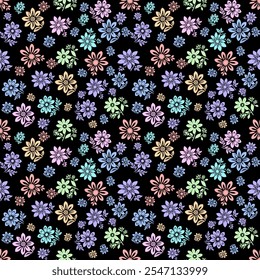 Floral  Pattern, botanical Hand-Drawn flower Design,seamless pattern natural spring Playful  Illustration,Modern ,Artistic Floral Elements  leaf background wallpaper repeat fashion blanket decoration