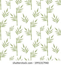 The floral pattern in the botanical motifs is scattered randomly. Seamless vector texture. For fashionable prints. Print in a hand-drawn style on a white background, vector