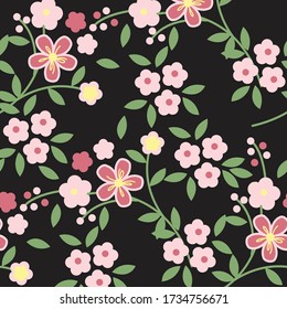 Floral pattern. Botanical Motifs. vector texture for fashion prints. 