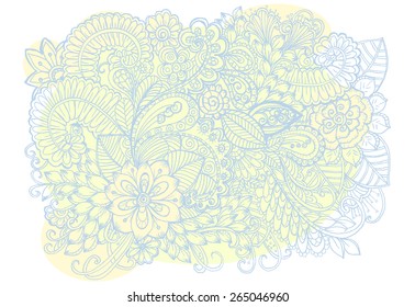Floral pattern. Bouquet of flowers. Doodle flowers.