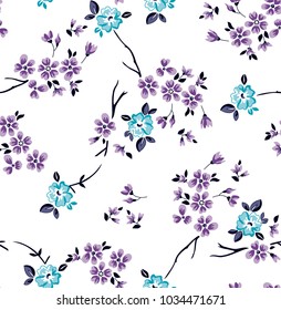 Floral pattern with branches ( From my flower vector drawings set collection)